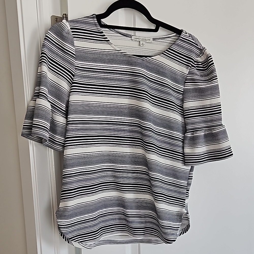 Black and White Striped Top Size M
